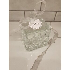 Vidali Collection Crystal Square Lidded Trinket Jewelry Box 2 Small Chips On Lid